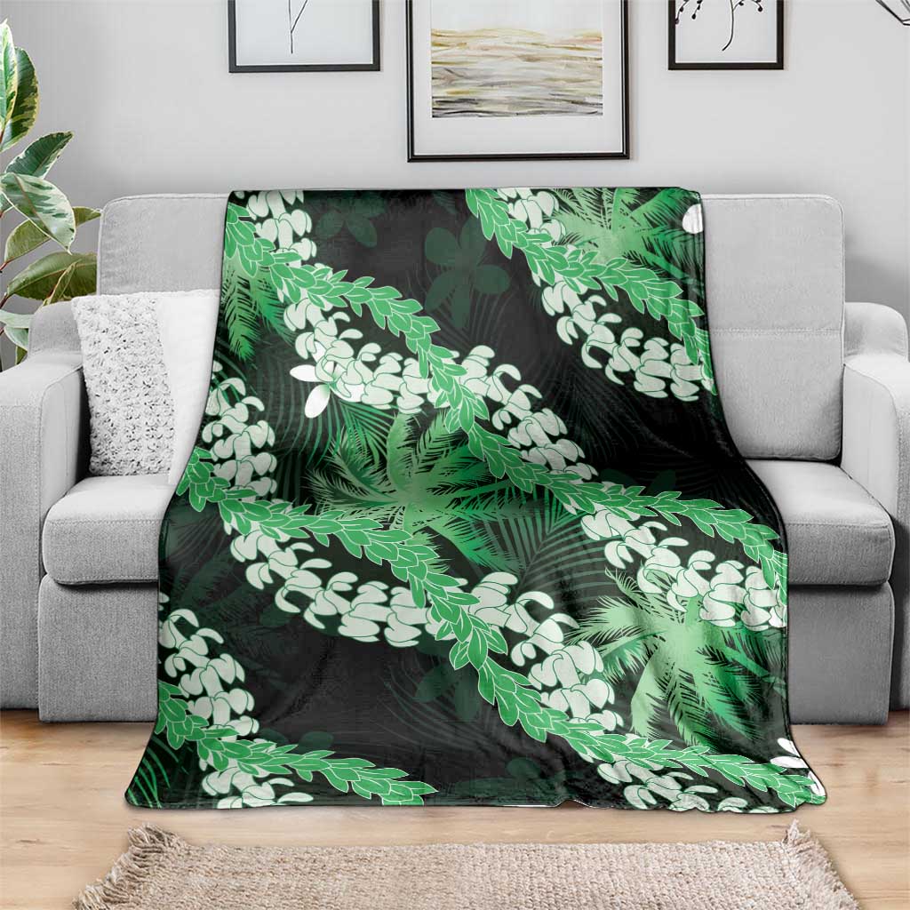 Puakenikeni Maile Lei Blanket Frangipani Green Tropical Leaves