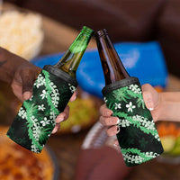 Puakenikeni Maile Lei 4 in 1 Can Cooler Tumbler Frangipani Green Tropical Leaves LT01 - Polynesian Pride