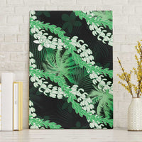 Puakenikeni Maile Lei Canvas Wall Art Frangipani Green Tropical Leaves LT01 Without Frame Green - Polynesian Pride