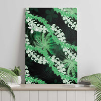 Puakenikeni Maile Lei Canvas Wall Art Frangipani Green Tropical Leaves LT01 - Polynesian Pride