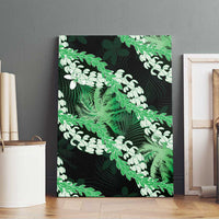 Puakenikeni Maile Lei Canvas Wall Art Frangipani Green Tropical Leaves LT01 - Polynesian Pride