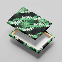 Puakenikeni Maile Lei Canvas Wall Art Frangipani Green Tropical Leaves LT01 - Polynesian Pride