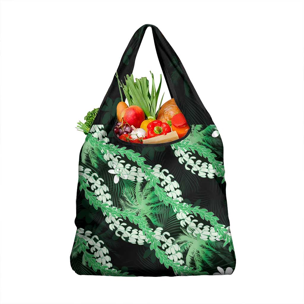 Puakenikeni Maile Lei Grocery Bag Frangipani Green Tropical Leaves