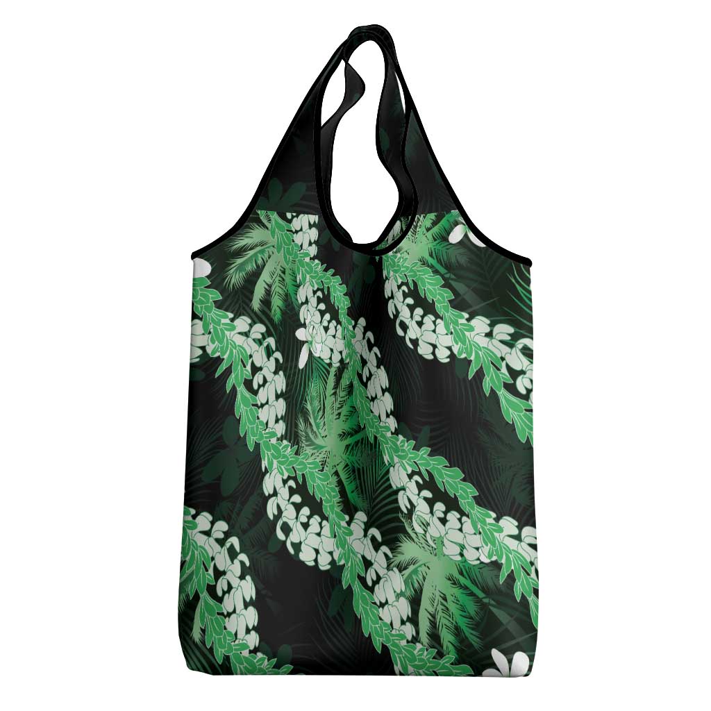 Puakenikeni Maile Lei Grocery Bag Frangipani Green Tropical Leaves