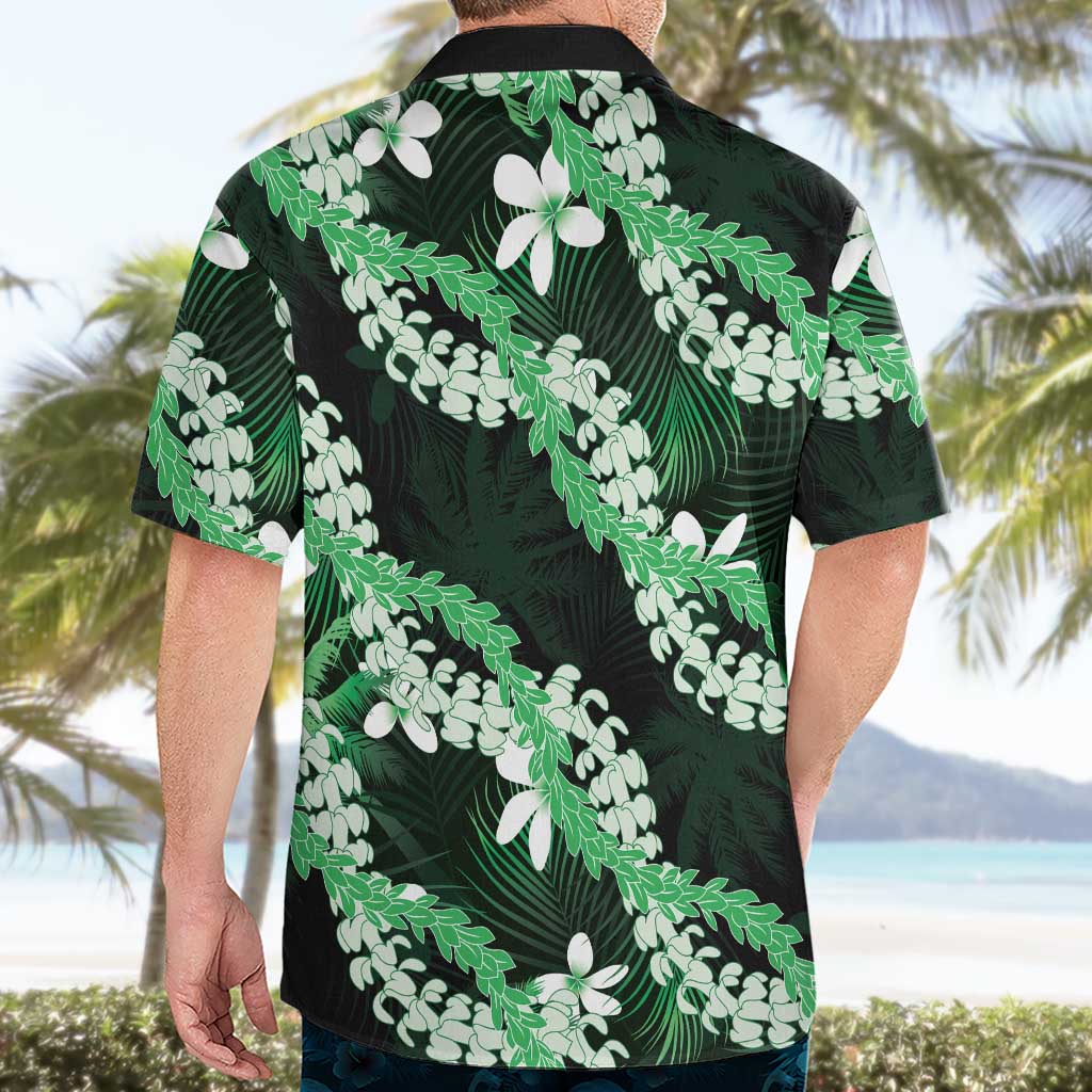 Puakenikeni Maile Lei Hawaiian Shirt Frangipani Green Tropical Leaves LT01 - Polynesian Pride