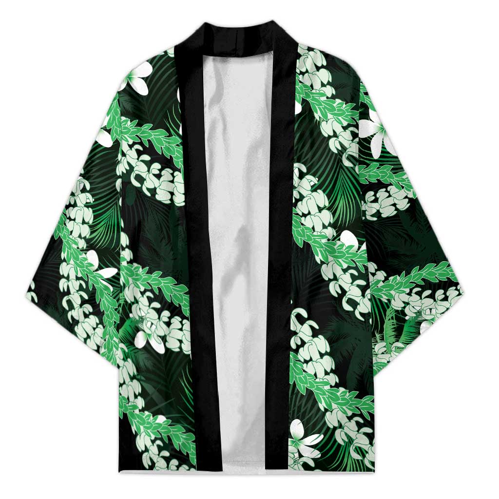 Puakenikeni Maile Lei Kimono Frangipani Green Tropical Leaves