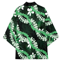 Puakenikeni Maile Lei Kimono Frangipani Green Tropical Leaves