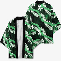 Puakenikeni Maile Lei Kimono Frangipani Green Tropical Leaves