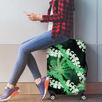 Puakenikeni Maile Lei Luggage Cover Frangipani Green Tropical Leaves LT01 - Polynesian Pride