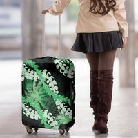Puakenikeni Maile Lei Luggage Cover Frangipani Green Tropical Leaves LT01 - Polynesian Pride