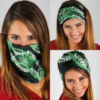Puakenikeni Maile Lei Neck Gaiter Frangipani Green Tropical Leaves