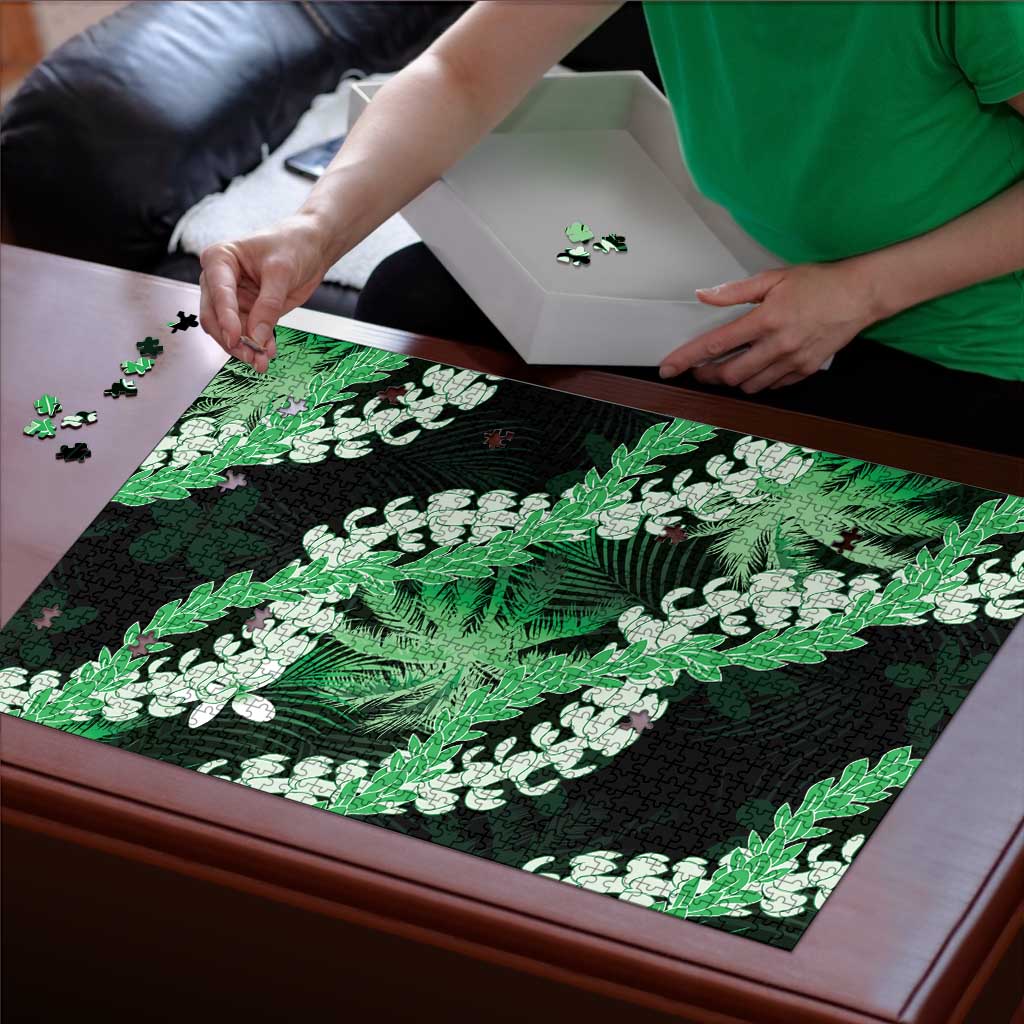 Puakenikeni Maile Lei Puzzle Frangipani Green Tropical Leaves