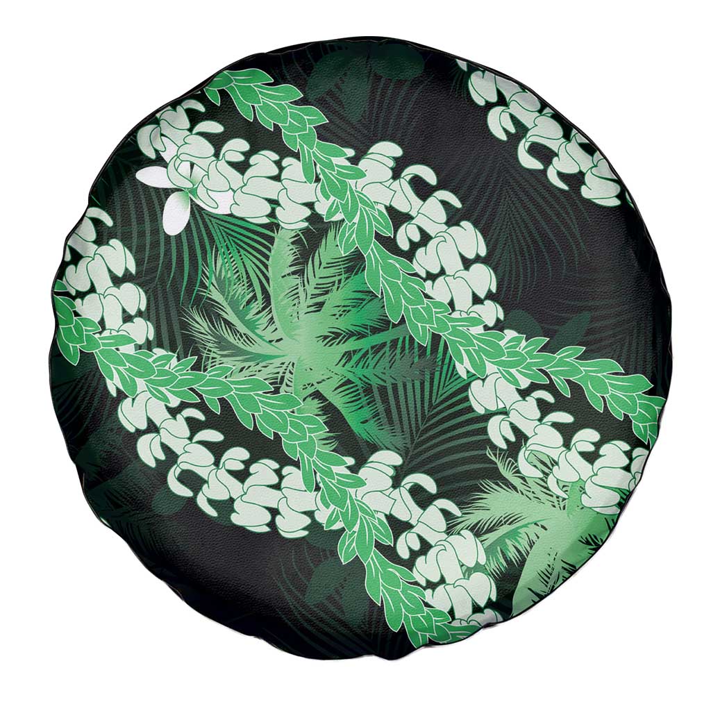 Puakenikeni Maile Lei Spare Tire Cover Frangipani Green Tropical Leaves LT01 - Polynesian Pride