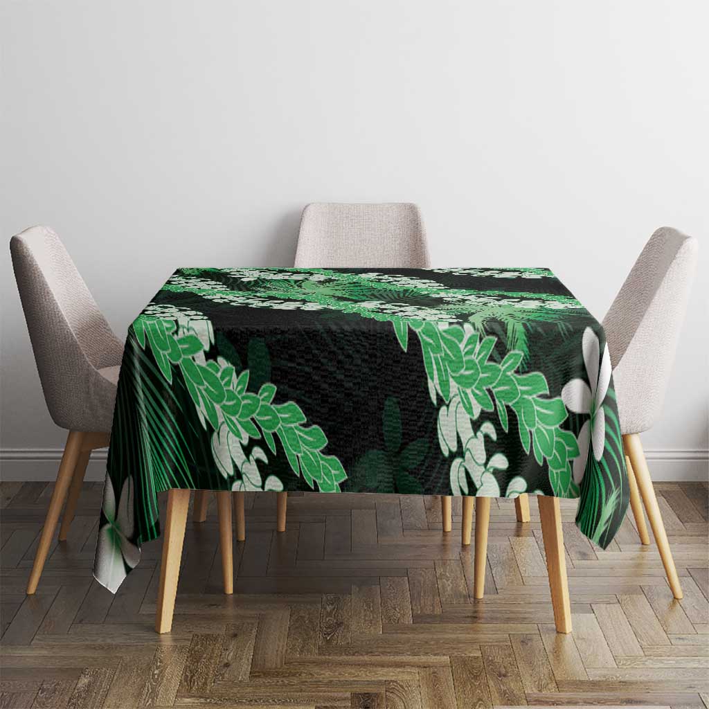 Puakenikeni Maile Lei Tablecloth Frangipani Green Tropical Leaves