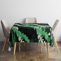 Puakenikeni Maile Lei Tablecloth Frangipani Green Tropical Leaves