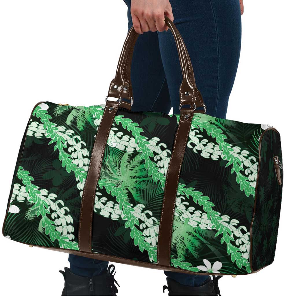 Puakenikeni Maile Lei Travel Bag Frangipani Green Tropical Leaves