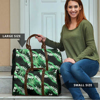 Puakenikeni Maile Lei Travel Bag Frangipani Green Tropical Leaves