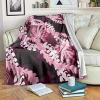 Puakenikeni Maile Lei Blanket Frangipani Pink Tropical Leaves LT01 Pink - Polynesian Pride