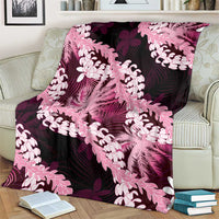 Puakenikeni Maile Lei Blanket Frangipani Pink Tropical Leaves LT01 - Polynesian Pride
