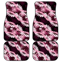 Puakenikeni Maile Lei Car Mats Frangipani Pink Tropical Leaves LT01 - Polynesian Pride