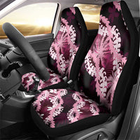 Puakenikeni Maile Lei Car Seat Cover Frangipani Pink Tropical Leaves