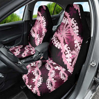 Puakenikeni Maile Lei Car Seat Cover Frangipani Pink Tropical Leaves