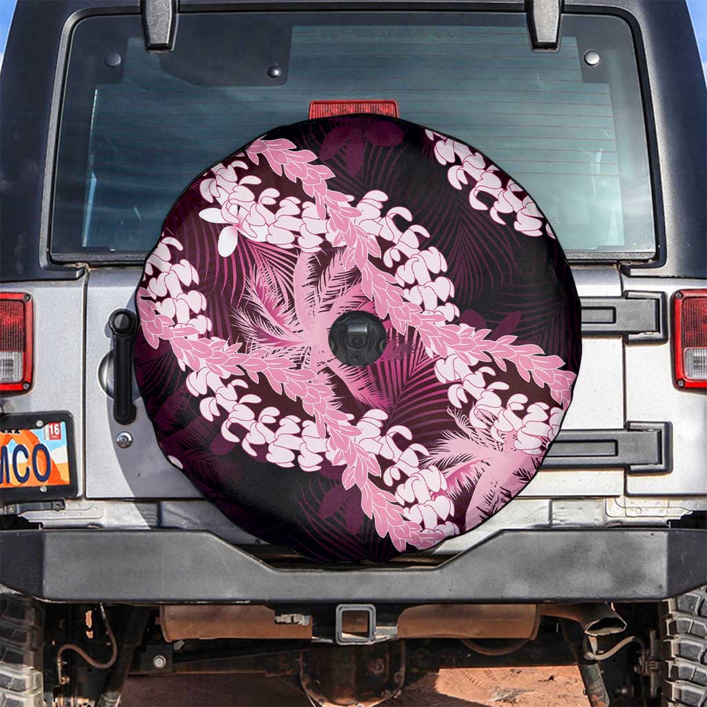 Puakenikeni Maile Lei Spare Tire Cover Frangipani Pink Tropical Leaves LT01 Pink - Polynesian Pride