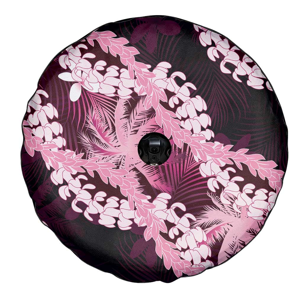 Puakenikeni Maile Lei Spare Tire Cover Frangipani Pink Tropical Leaves LT01 - Polynesian Pride