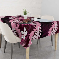 Puakenikeni Maile Lei Tablecloth Frangipani Pink Tropical Leaves
