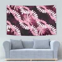 Puakenikeni Maile Lei Tapestry Frangipani Pink Tropical Leaves