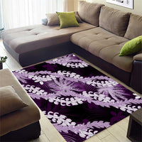 Puakenikeni Maile Lei Area Rug Frangipani Purple Tropical Leaves LT01 - Polynesian Pride