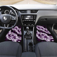 Puakenikeni Maile Lei Car Mats Frangipani Purple Tropical Leaves