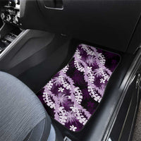 Puakenikeni Maile Lei Car Mats Frangipani Purple Tropical Leaves