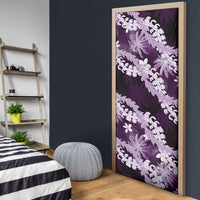 Puakenikeni Maile Lei Door Cover Frangipani Purple Tropical Leaves LT01 - Polynesian Pride