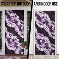 Puakenikeni Maile Lei Door Cover Frangipani Purple Tropical Leaves LT01 - Polynesian Pride