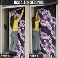 Puakenikeni Maile Lei Door Cover Frangipani Purple Tropical Leaves LT01 - Polynesian Pride