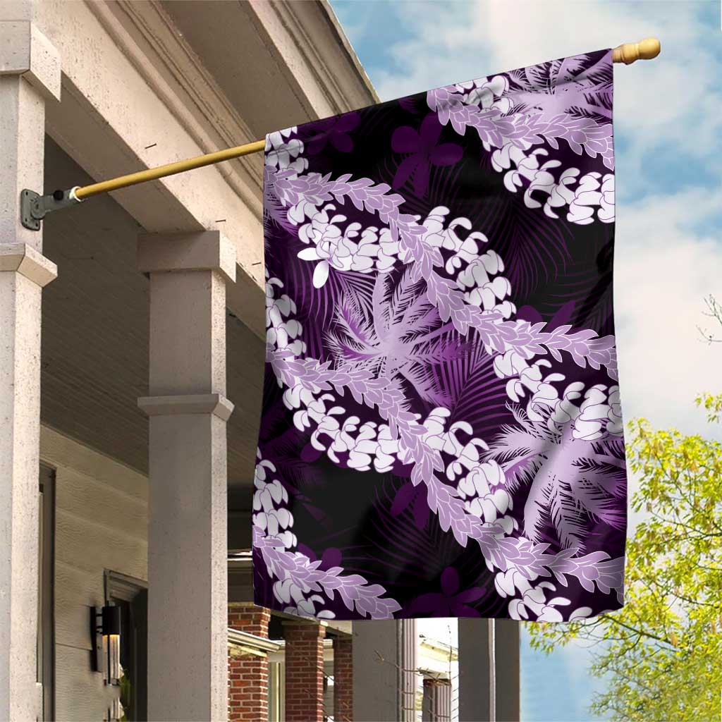 Puakenikeni Maile Lei Garden Flag Frangipani Purple Tropical Leaves