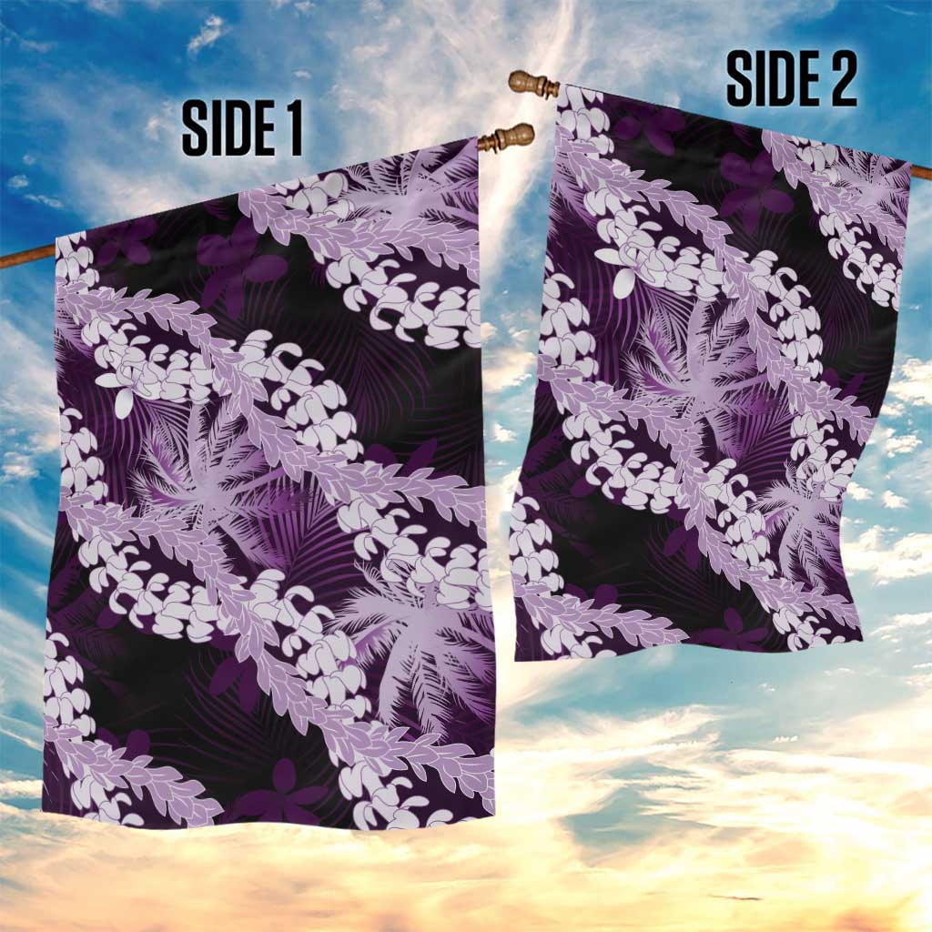 Puakenikeni Maile Lei Garden Flag Frangipani Purple Tropical Leaves