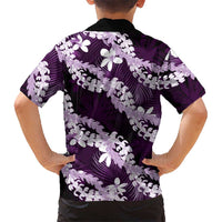 Puakenikeni Maile Lei Hawaiian Shirt Frangipani Purple Tropical Leaves LT01 - Polynesian Pride