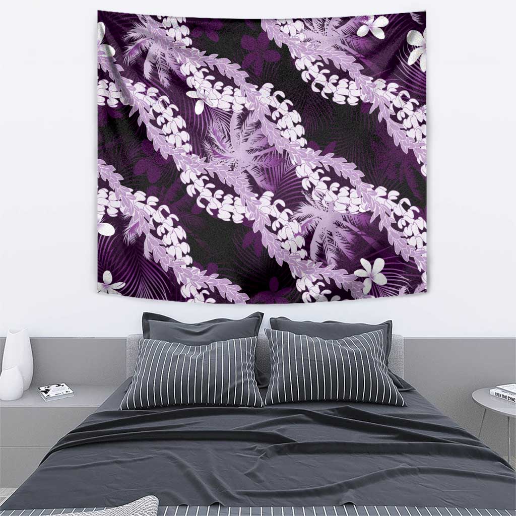 Puakenikeni Maile Lei Tapestry Frangipani Purple Tropical Leaves