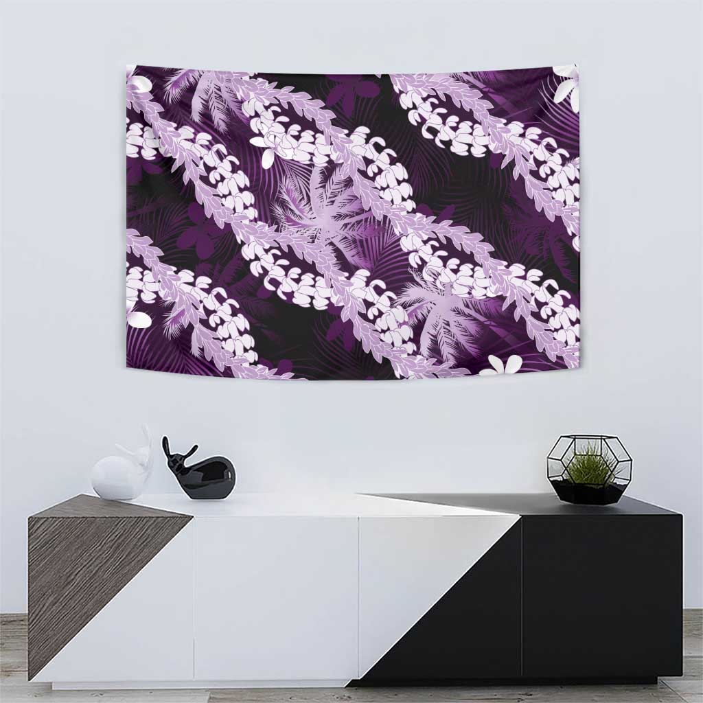 Puakenikeni Maile Lei Tapestry Frangipani Purple Tropical Leaves