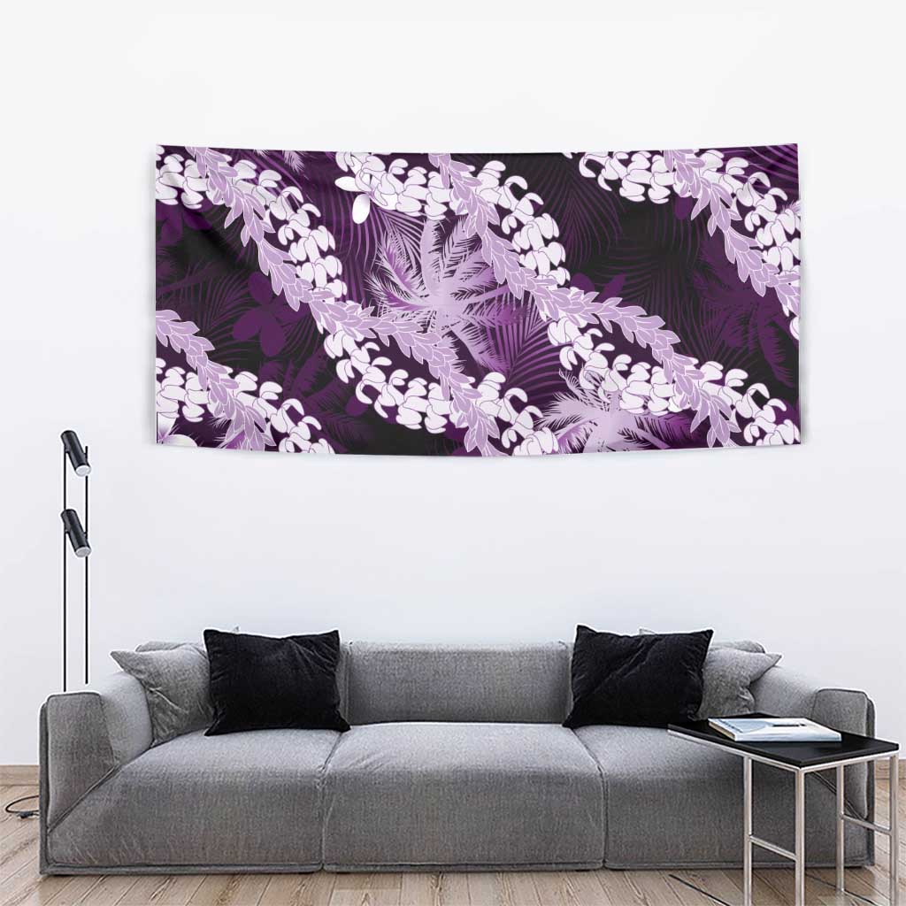 Puakenikeni Maile Lei Tapestry Frangipani Purple Tropical Leaves