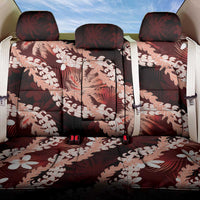 Puakenikeni Maile Lei Back Car Seat Cover Frangipani Red Tropical Leaves