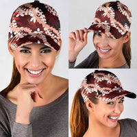 Puakenikeni Maile Lei Classic Cap Frangipani Red Tropical Leaves LT01 - Polynesian Pride