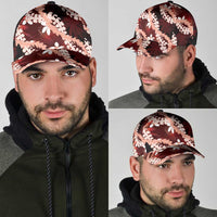Puakenikeni Maile Lei Classic Cap Frangipani Red Tropical Leaves LT01 - Polynesian Pride