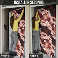 Puakenikeni Maile Lei Door Cover Frangipani Red Tropical Leaves