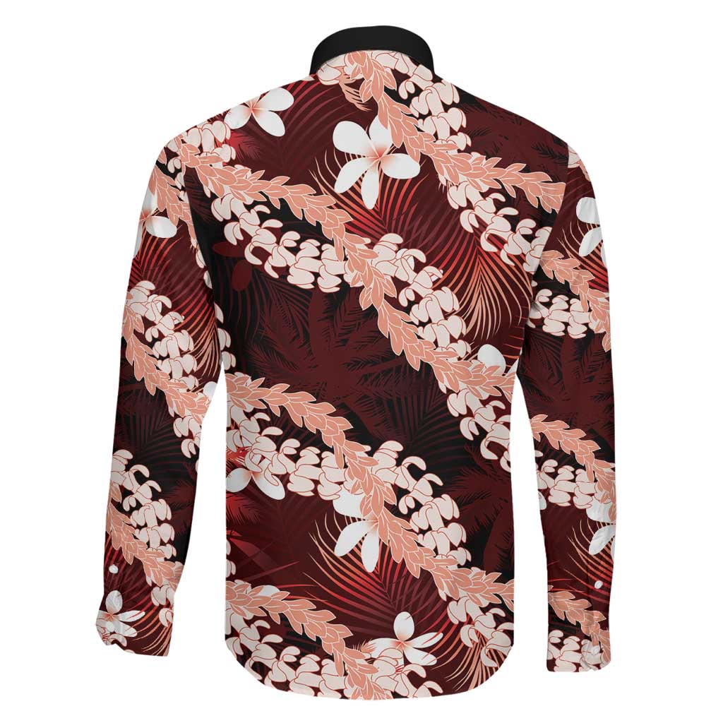 Puakenikeni Maile Lei Family Matching Puletasi and Hawaiian Shirt Frangipani Red Tropical Leaves LT01 - Polynesian Pride