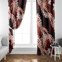 Puakenikeni Maile Lei Window Curtain Frangipani Red Tropical Leaves