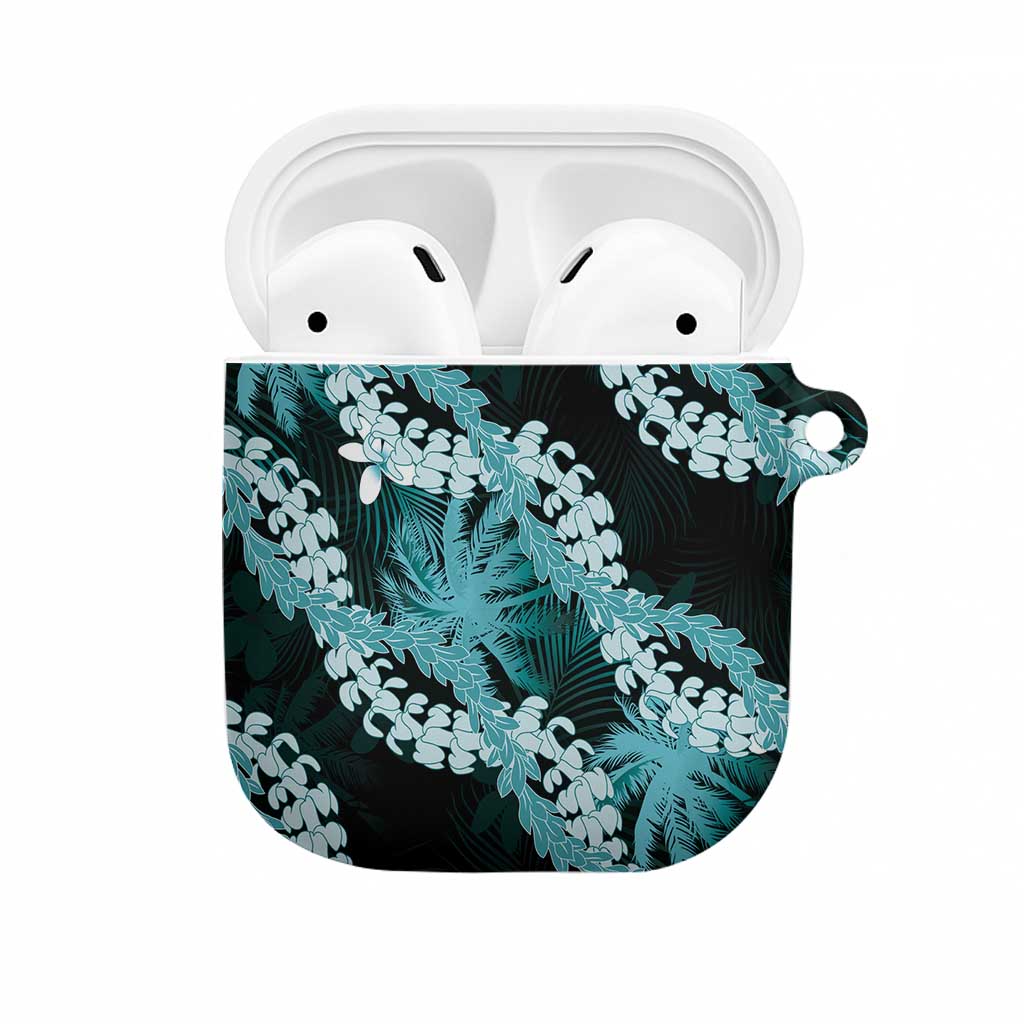 Puakenikeni Maile Lei AirPods Case Frangipani Turquoise Tropical Leaves LT01 Turquoise - Polynesian Pride