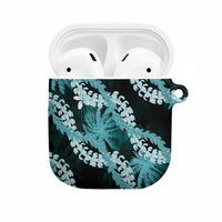 Puakenikeni Maile Lei AirPods Case Frangipani Turquoise Tropical Leaves LT01 Turquoise - Polynesian Pride